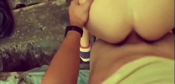  Blonde got fuck in the ass by a babbling brook in the forest